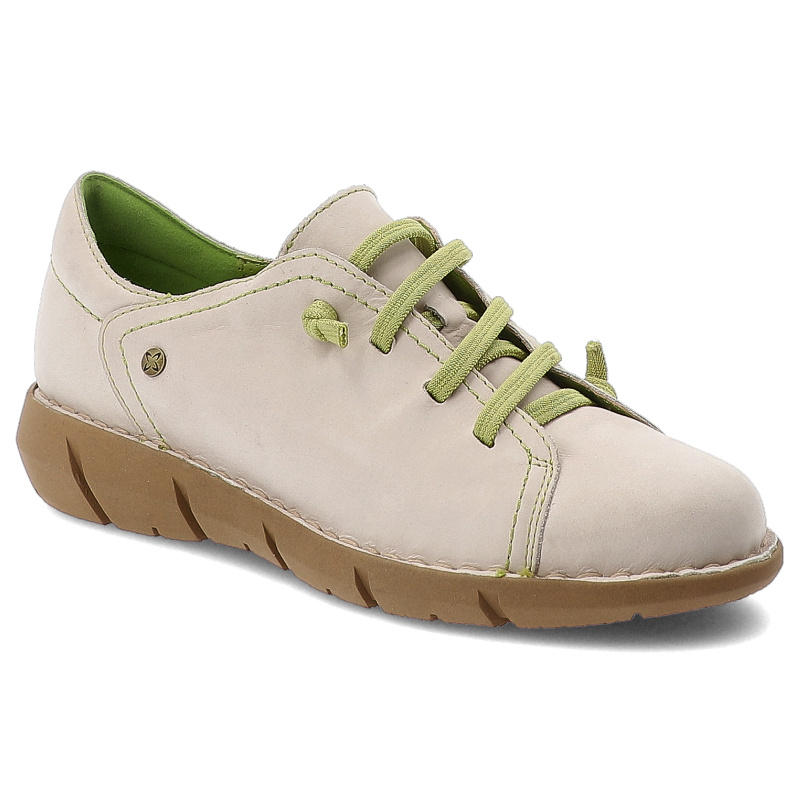 Półbuty damskie Maciejka, na platformie skórzane zamszowe z okrągłym noskiem, beż brudny, P6818