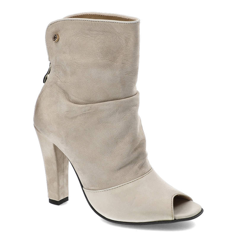 Botki damskie Carinii, eleganckie na wyższym obcasie, beżowe, B3356-C15-655-000-955