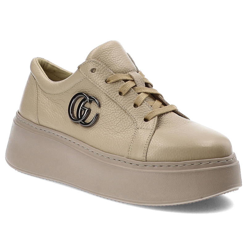 Beżowe Sneakersy Armodo Damskie Stylowe Obuwie