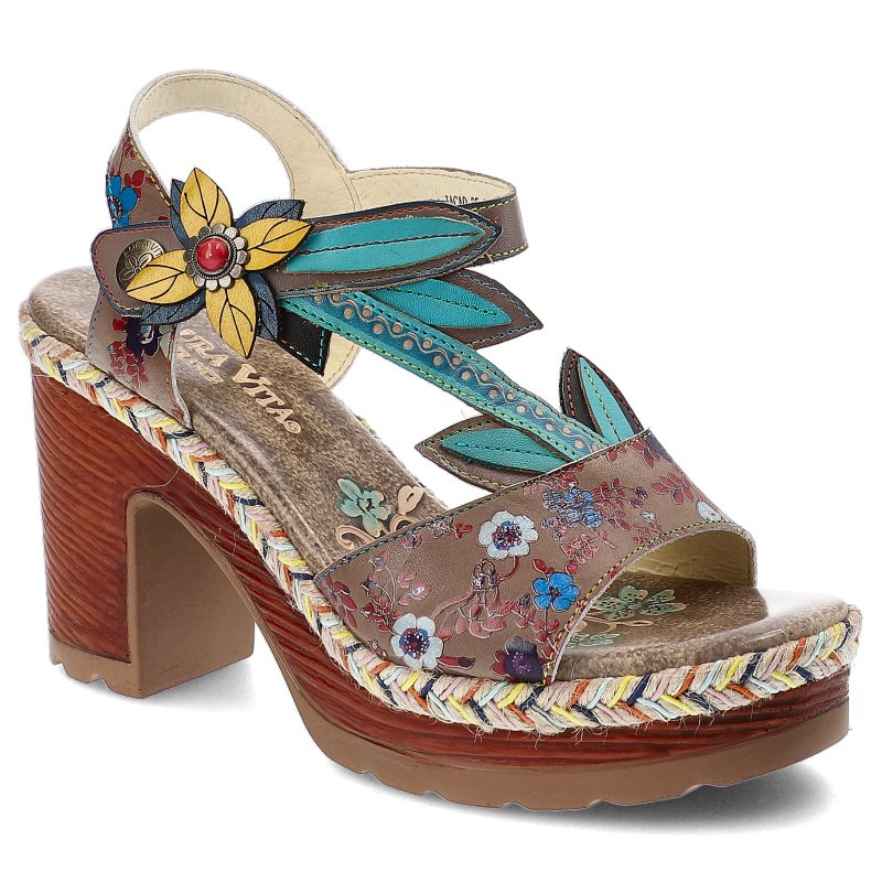 Szare Sandały Laura Vita Eleganckie Obuwie Damskie