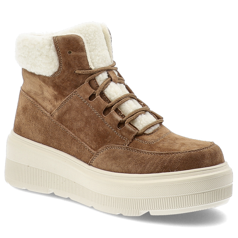 Brązowe Botki Vinceza Ocieplane Obuwie Damskie