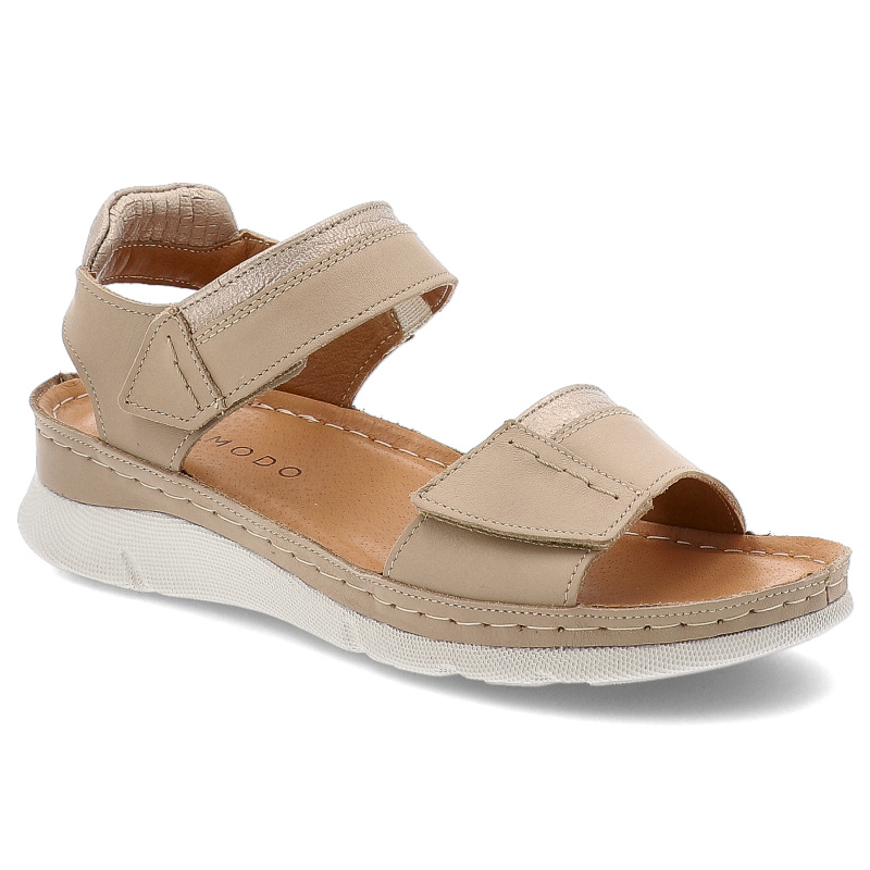 Beżowe Sandały Armodo Wygodne Obuwie Damskie