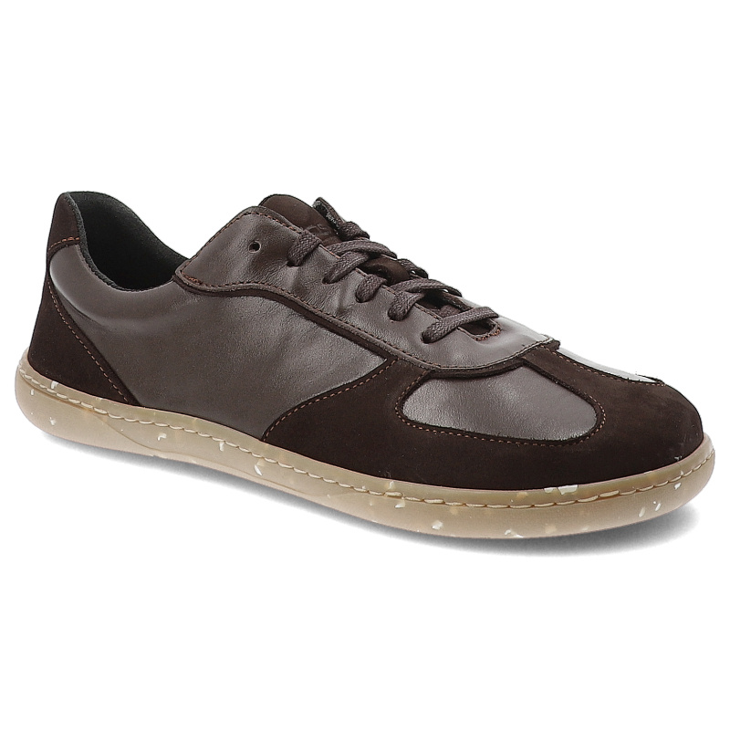 Półbuty damskie Barefoot Wasak, skórzane licowe na płaskiej podeszwie codzienne i wygodne, brązowe, 790