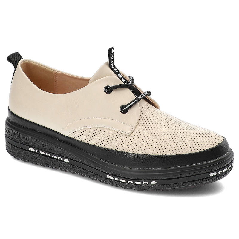 Beżowe Półbuty Vinceza Wygodne Obuwie Damskie