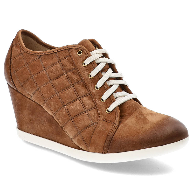 Sneakersy damskie Baldaccini, ze skóry zamszowej i na wysokim koturnie, różowe, 682500-3