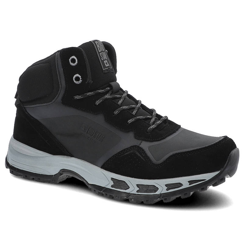 Trekkingi unisex Big Star, cholewka o podwyższonej konstrukcji z łączeniem materiałów syntetycznych i skór naturalnych sznurowanie miękko wykończony