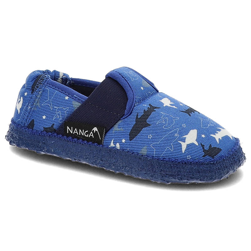 Kapcie dziecięce Nanga, miękka tekstylna cholewka z elastyczną wstawką lekka i elastyczna podeszwa, mittelblau, 24-0461