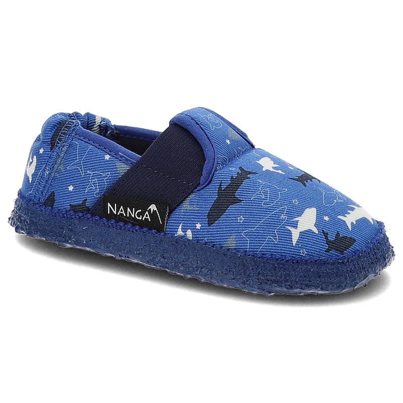 Kapcie dziecięce Nanga, miękka tekstylna cholewka z elastyczną wstawką lekka i elastyczna podeszwa, mittelblau, 24-0461