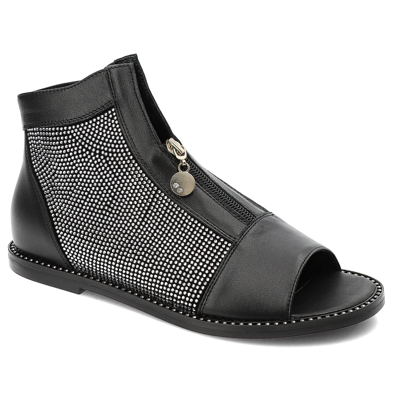 Czarne Sandały Chebello Eleganckie Obuwie Damskie