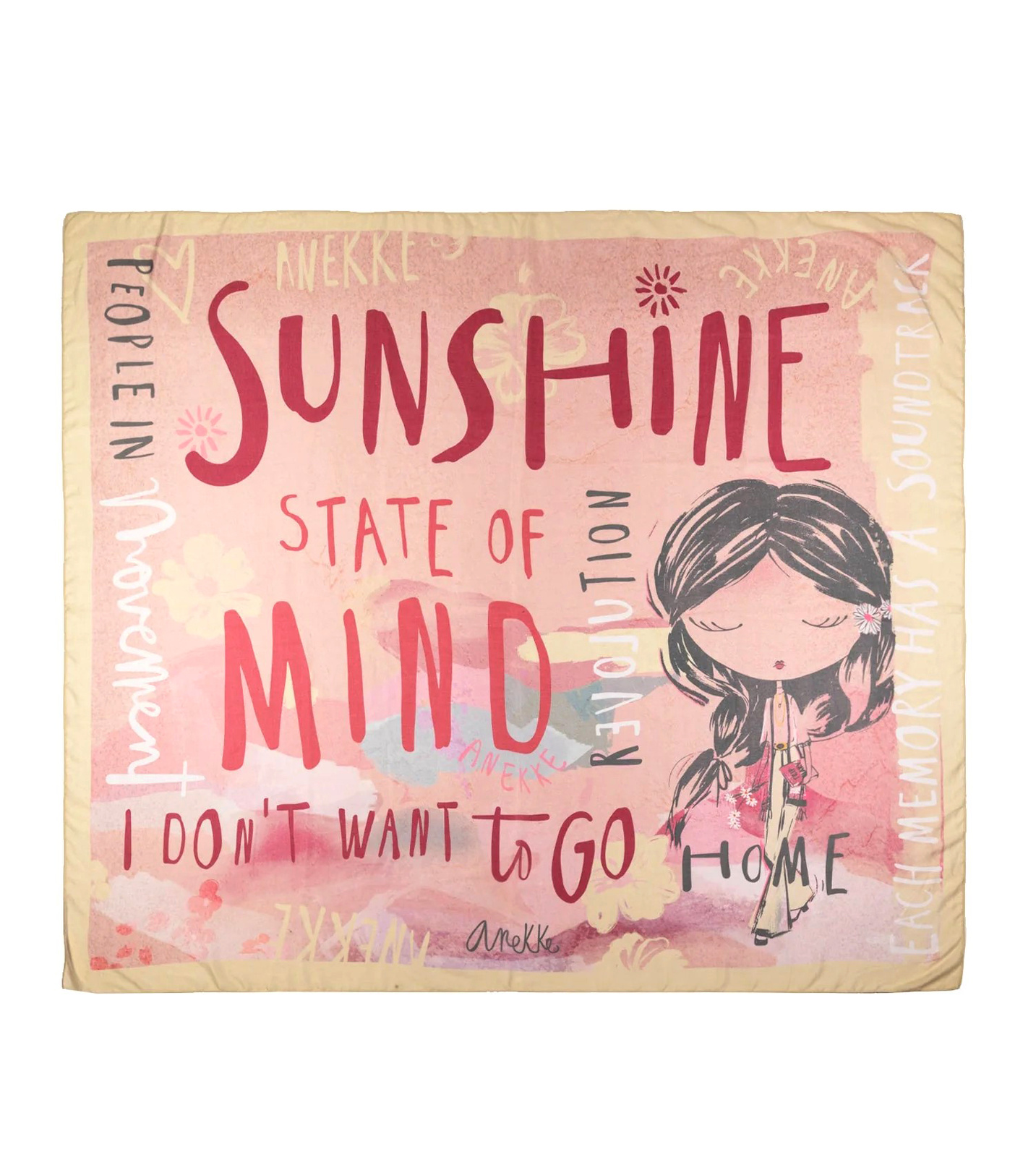 Różowy Stylowy Ręcznik - Koc Plażowy Damski Anekke