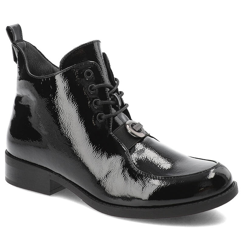 Czarne Botki S.Barski Damskie Modne Buty Na Jesień