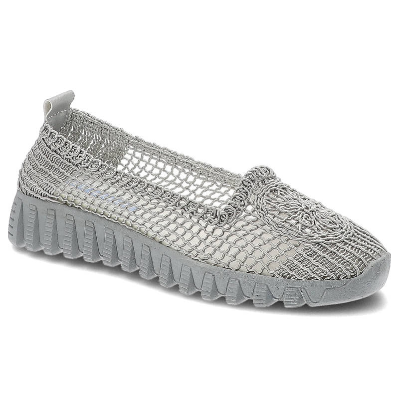 Półbuty damskie New Performance, elastyczna ażurowa cholewka z tekstylnej plecionki wsuwana konstrukcja dopasowująca się do stopy, szary, 110