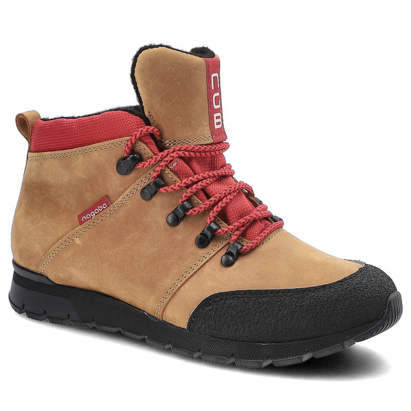 Trzewiki unisex Nagaba, cholewka wykonana ze skóry naturalnej sznurowane zapięcie wzmocniony nosek miękka wyściółka w górnej części, brązowe, 72