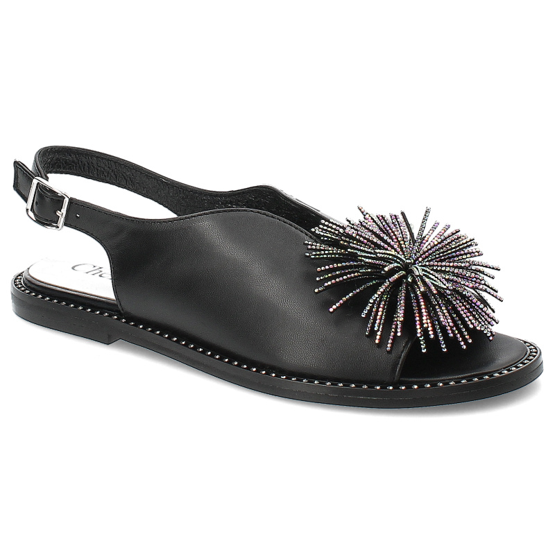 Czarne Sandały Chebello Modne Obuwie Damskie