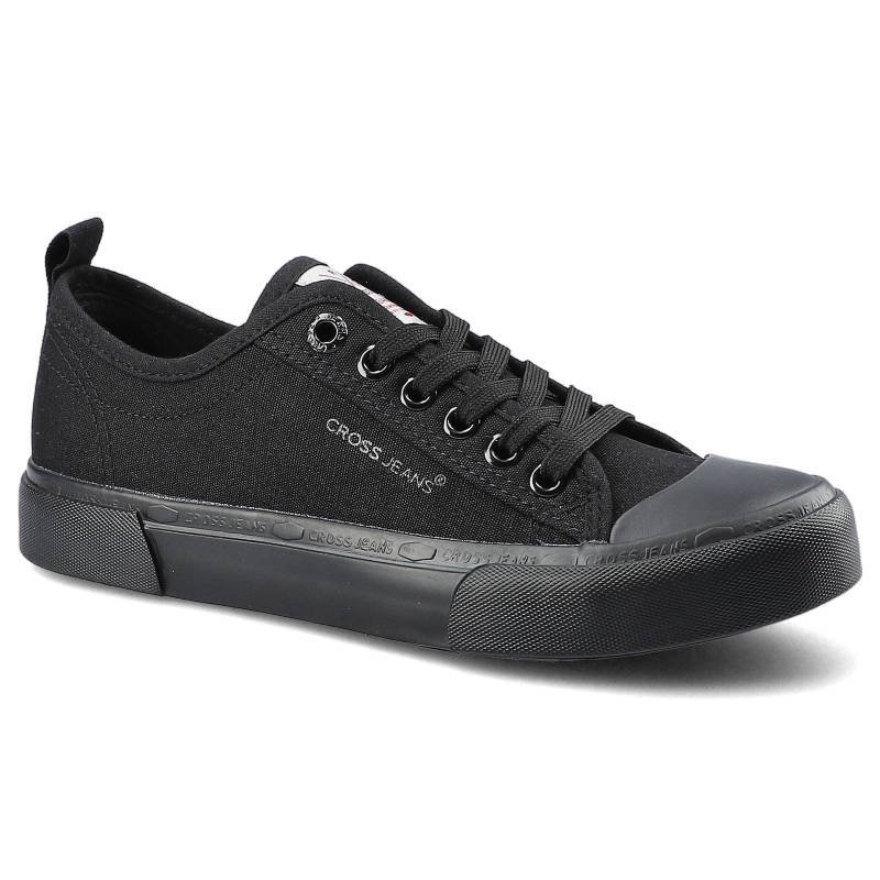 Trampki damskie Cross Jeans, sznurowany fason cholewka tekstylna niska cholewka przed kostkę gumowy nosek ochronny płaska gruba podeszwa solidna kons