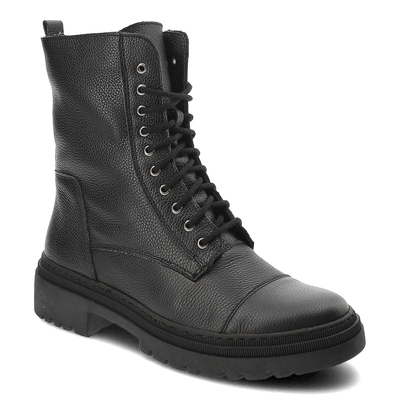 Czarne Botki Wasak Obuwie Damskie Ocieplane Wełną