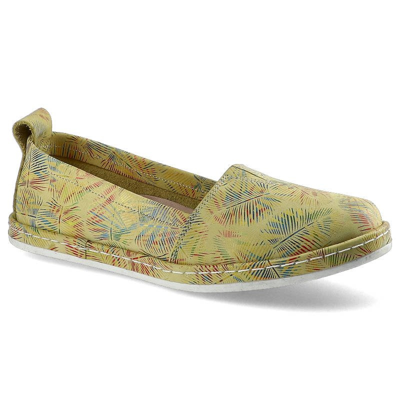 Półbuty damskie Artiker, wsuwany fason typu slip on niska cholewka cholewka z miękkiej skóry naturalnej z kolorowym nadrukiem lekka elastyczna podesz