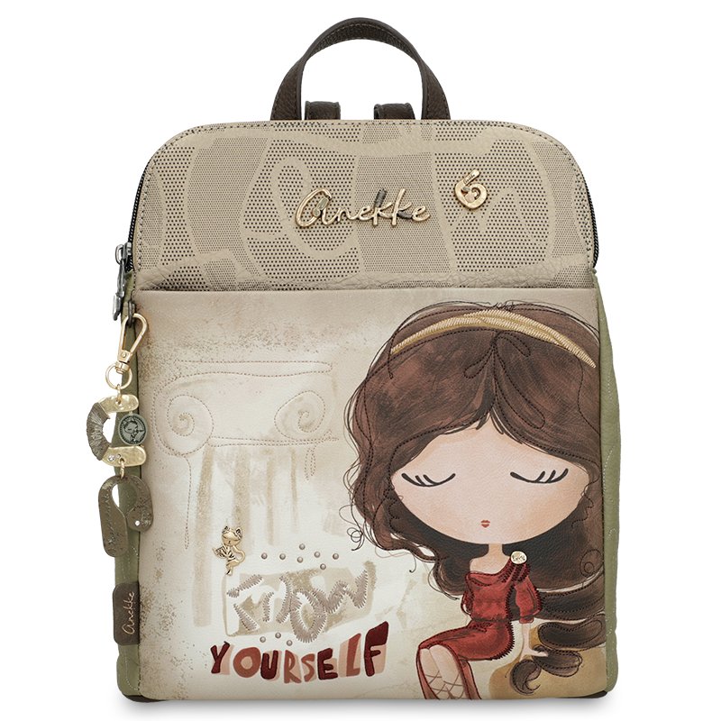 Plecak Anekke, duży mieści A4 z regulowanymi szelkami, szary, 42705-073