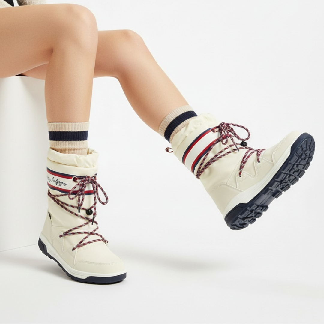 Białe Śniegowce Tommy Hilfiger Damskie Buty