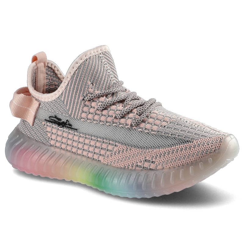 Sneakersy damskie Artiker, wsuwano-sznurowany fason cholewka tekstylna elastyczna typu knit skarpetkowa konstrukcja dopasowana sportowa forma gruba p