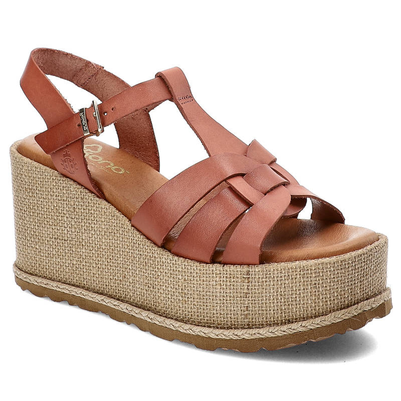 Brązowe Sandały Yokono Skórzane Obuwie Damskie