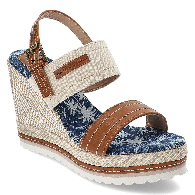 Beżowe Sandały Moow Eleganckie Obuwie Damskie