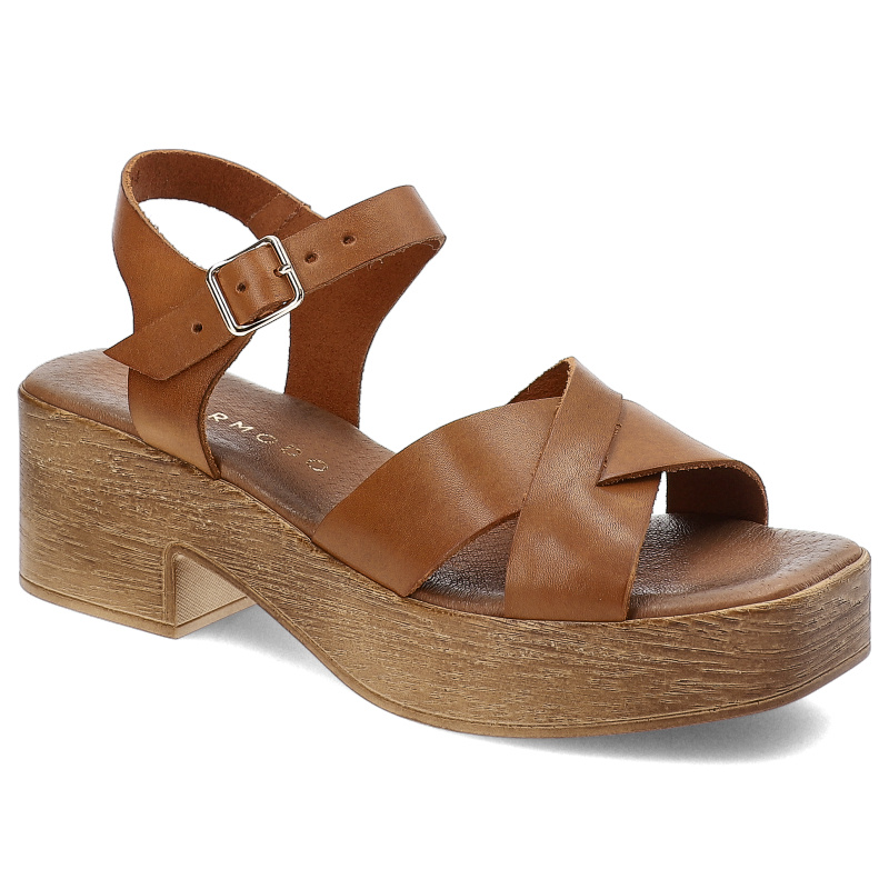 Brązowe Sandały Armodo Eleganckie Obuwie Damskie