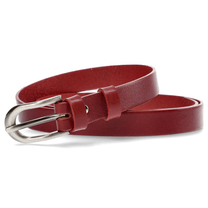 Czerwony Skórzany Pasek Damski Armodo