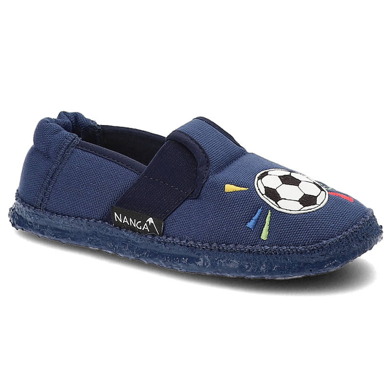 Kapcie dziecięce Nanga, materiał tekstylny z elastyczną cholewką wsuwaną konstrukcją oraz miękką lekką podeszwą, blau, 22-0432