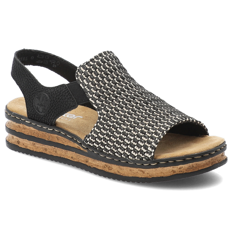 Czarne Sandały Rieker Modne Obuwie Damskie