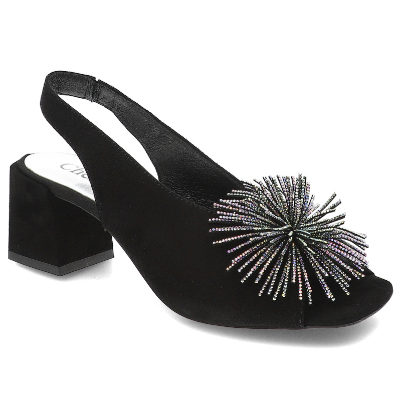 Czarne Sandały Chebello Modne Obuwie Damskie