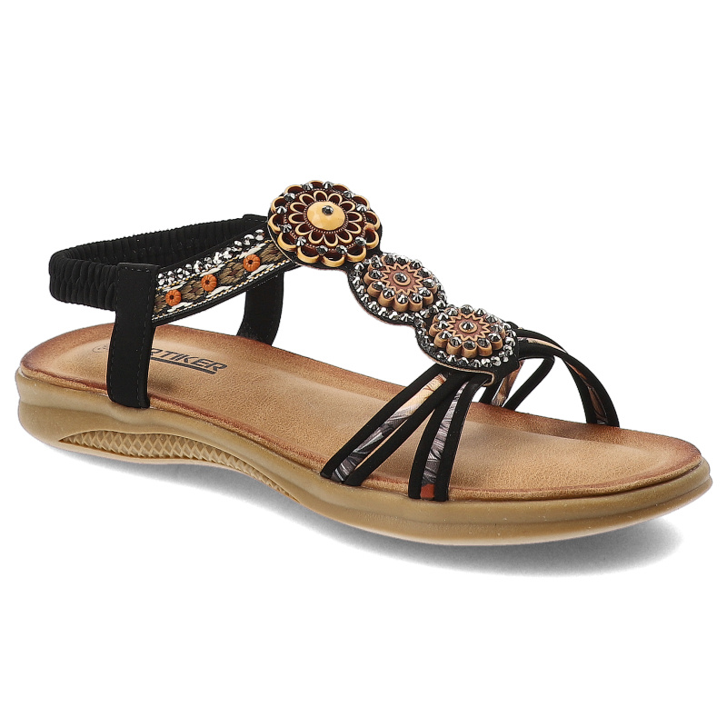 Czarne Sandały Artiker Modne Obuwie Damskie W Stylu Boho