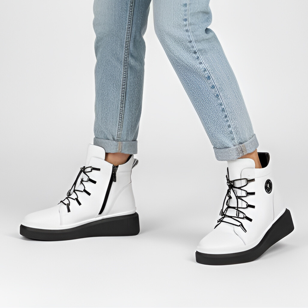 Botki damskie Filippo, płaskie i codzienne ze skóry naturalnej, białe, DBT7416-25-WH