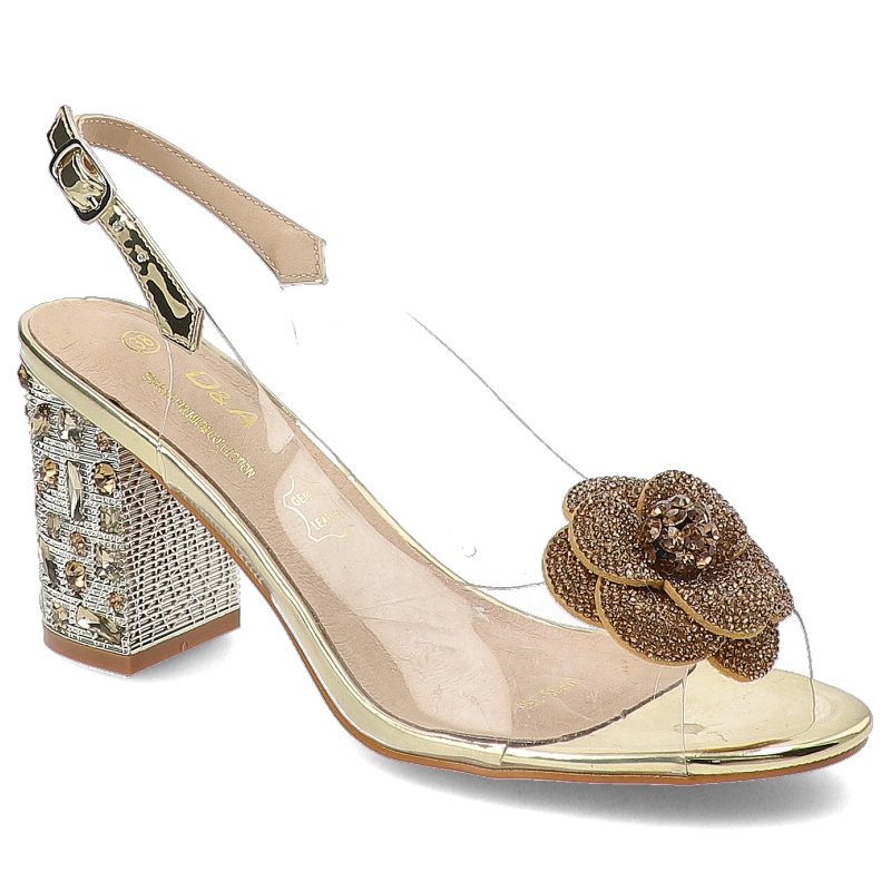 Złote Sandały S.Barski Eleganckie Obuwie Damskie