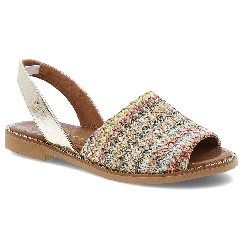 Złote Sandały Armodo Płaskie Obuwie Damskie