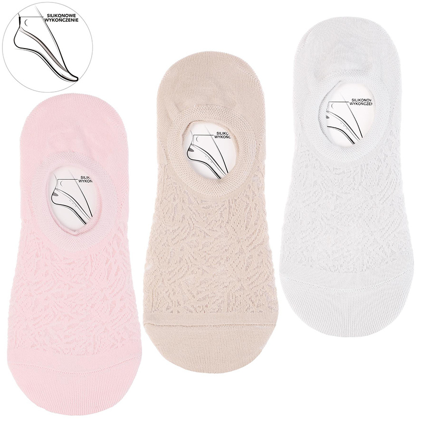 Eleganckie Stopki Damskie Moraj Mix Kolor 3 Pary