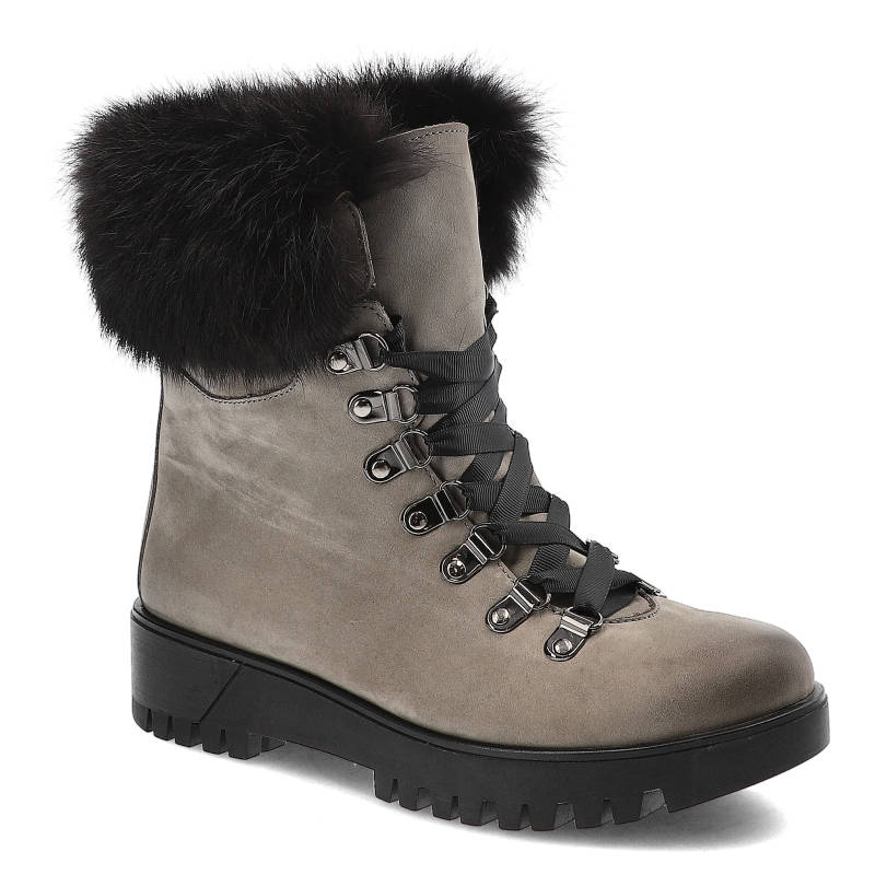 Botki damskie Chebello, ocieplane i na solidnej podeszwie, szare, 1809_013-000-POL-S13