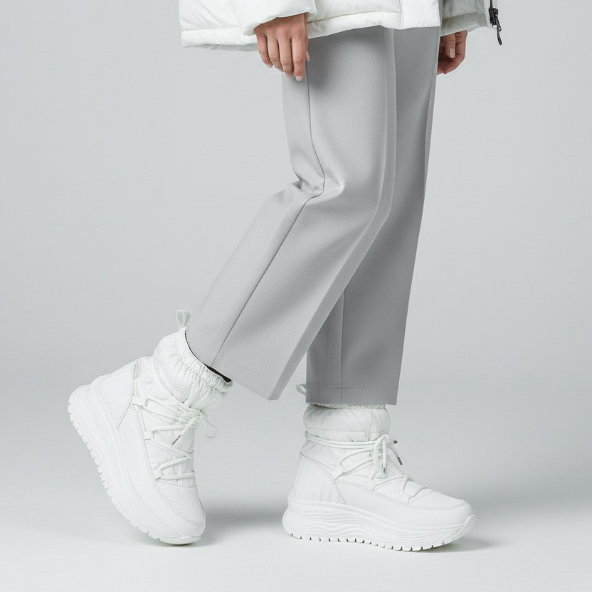 Białe Śniegowce Filippo Ciepłe Buty Damskie Na Platformie