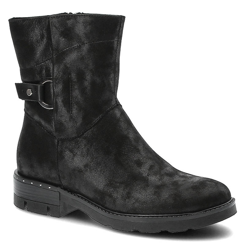 Botki damskie Lemar, eleganckie i zapinane na suwak, czarne, 60158-V