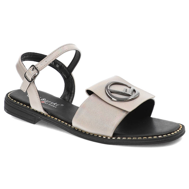 Beżowe Sandały S.Barski Elegancie Damskie Buty