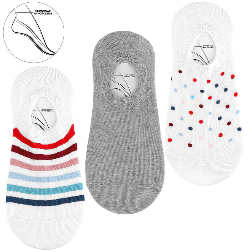 Damskie Kolorowe Stopki Moraj Mix Kolor 3 Pary