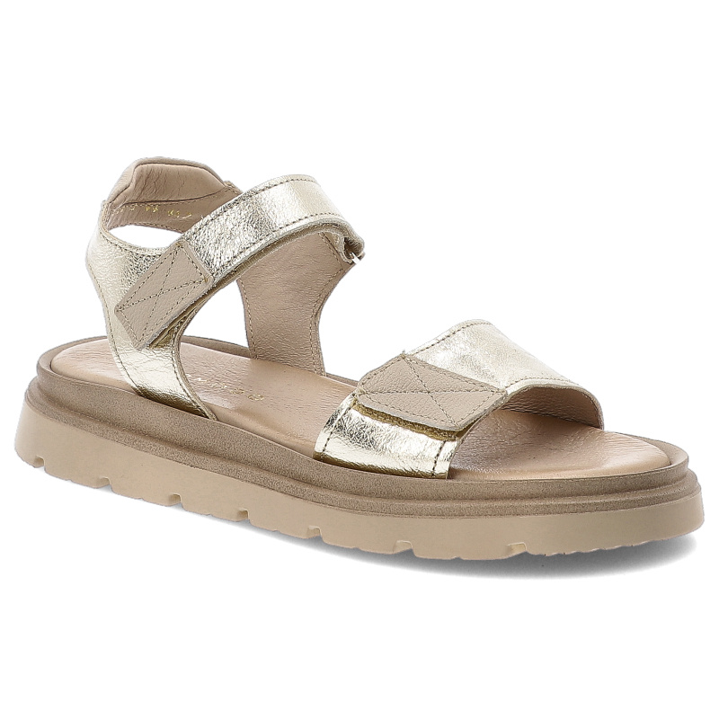 Złote Stylowe Sandały Armodo Wygodne Obuwie Damskie