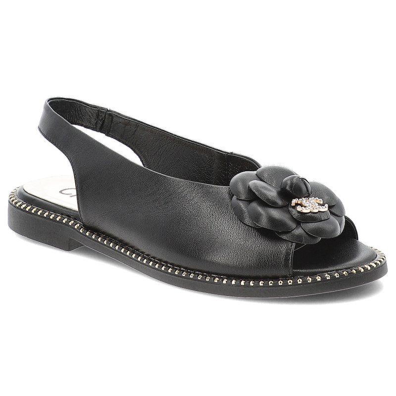 Czarne Sandały Chebello Modne Obuwie Damskie