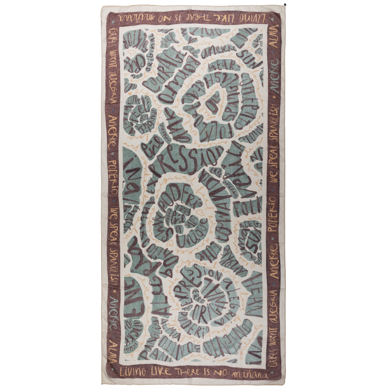 Zielony Wzorzysty Szal Damski Anekke W Opakowaniu W Stylu Koperty