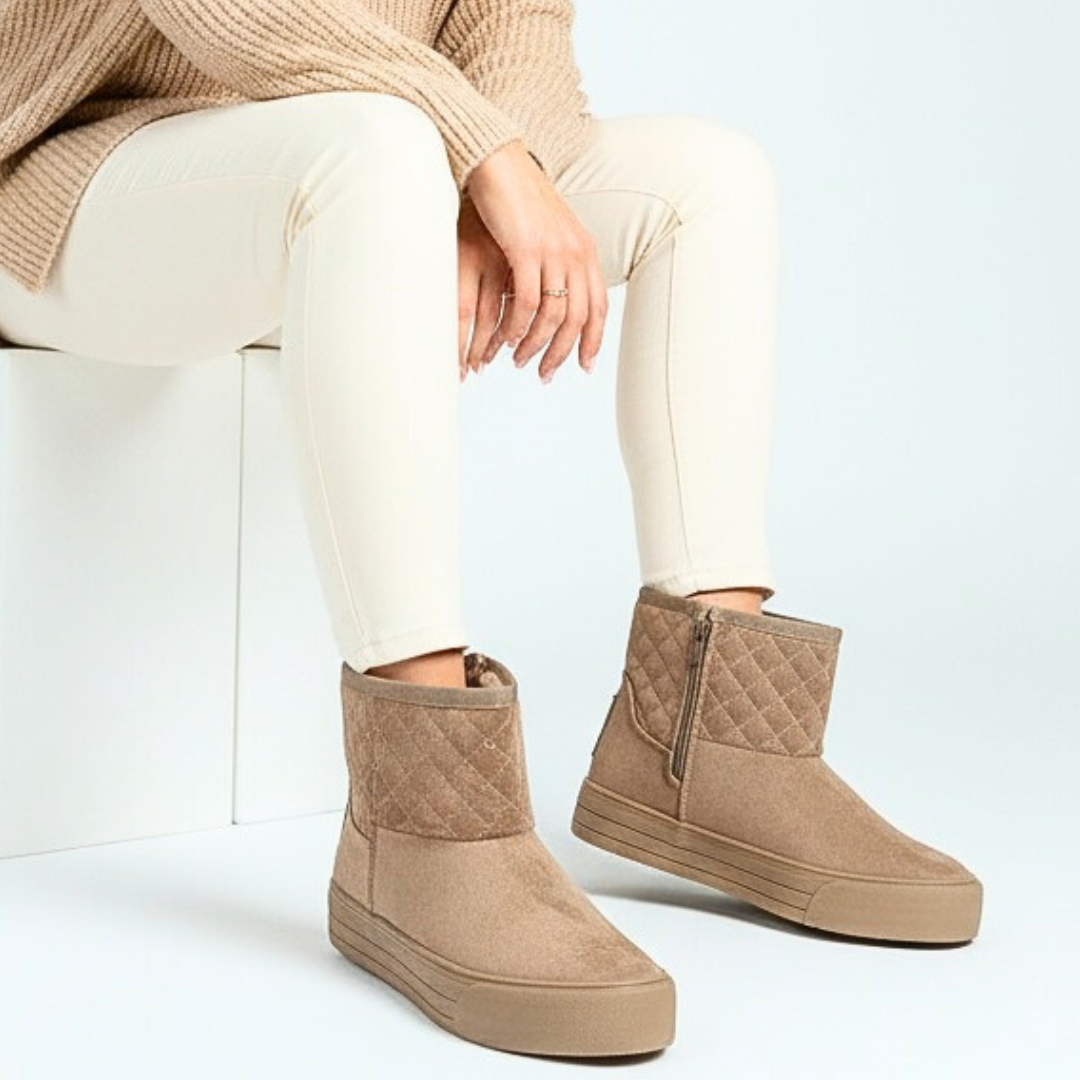 Beżowe Botki Big Star Ocieplane Obuwie Damskie