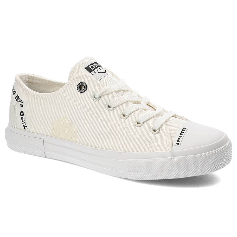 Trampki damskie Big Star, oddychające na płaskiej podeszwie, białe, FF274206