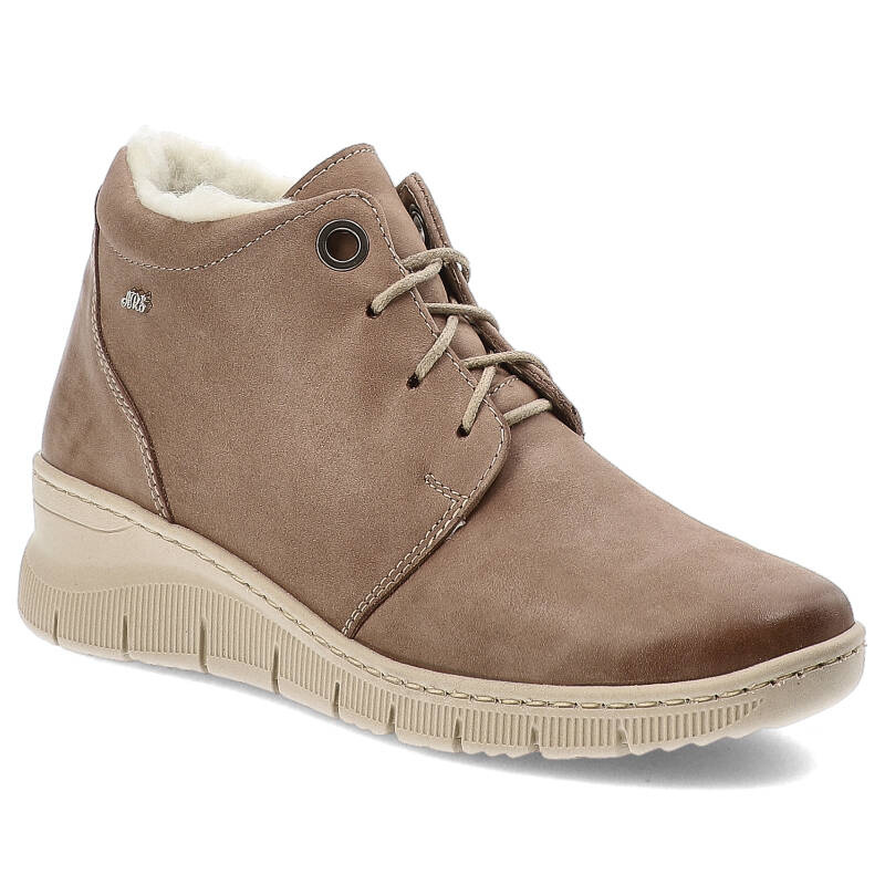 Brązowe Trzewiki Armodo Ocieplane Obuwie Damskie