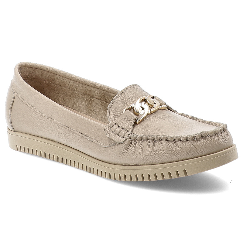 Beżowe Mokasyny Armodo Eleganckie Obuwie Damskie