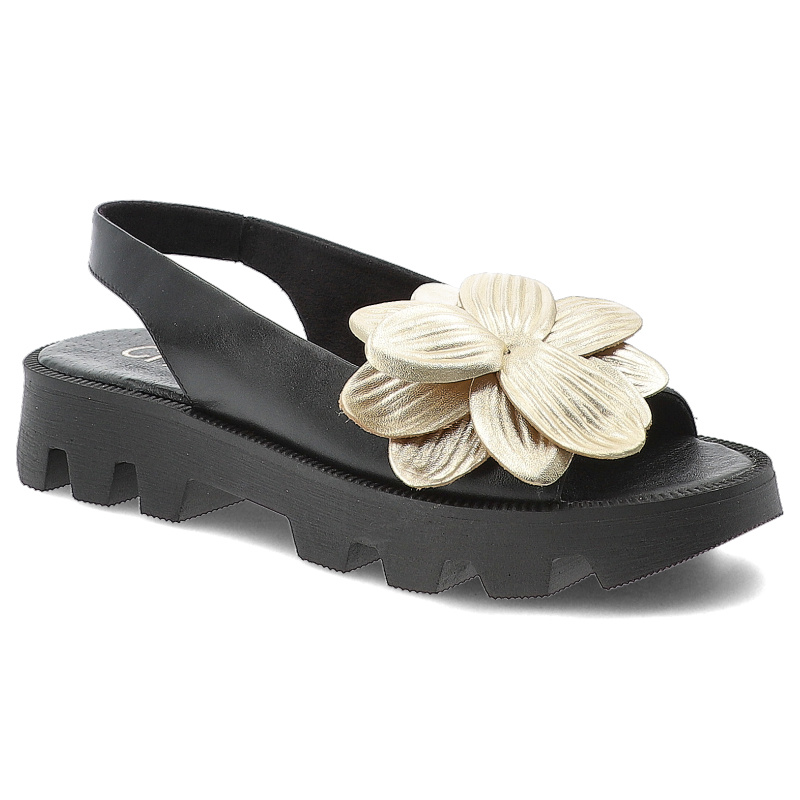 Czarne Sandały Chebello Modne Obuwie Damskie