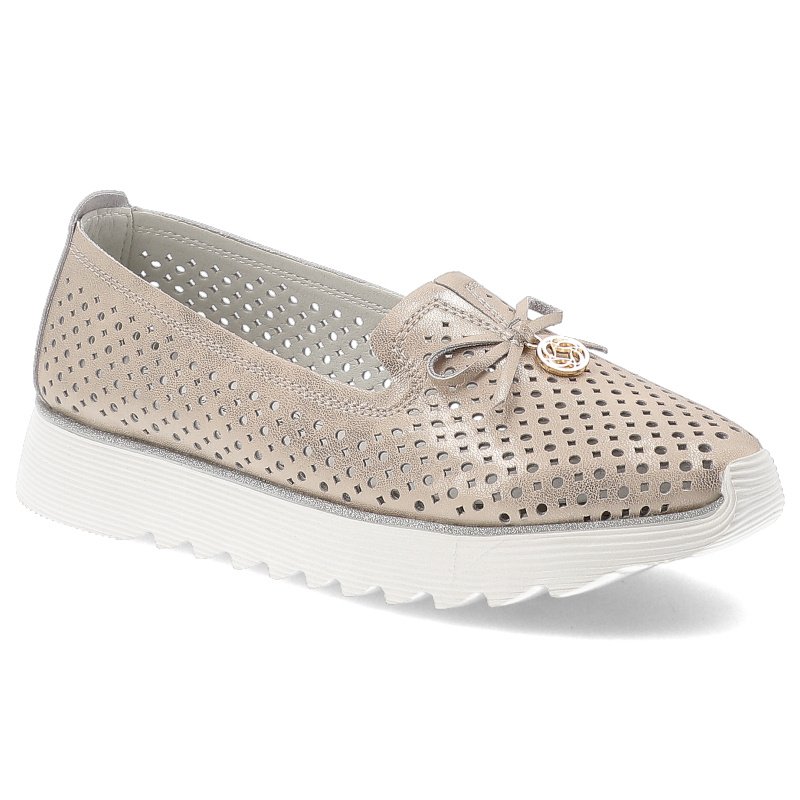 Złote Półbuty S.Barski Eleganckie Obuwie Damskie